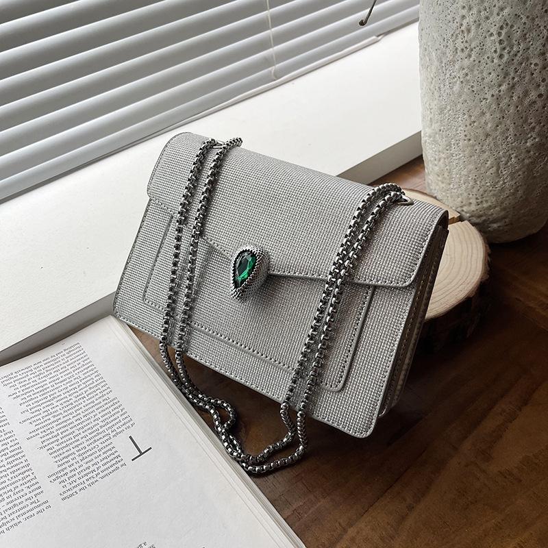 

Snake pattern small bag 2025 new European and American fashion niche shoulder bag women s versatile chain crossbody small square bag tide