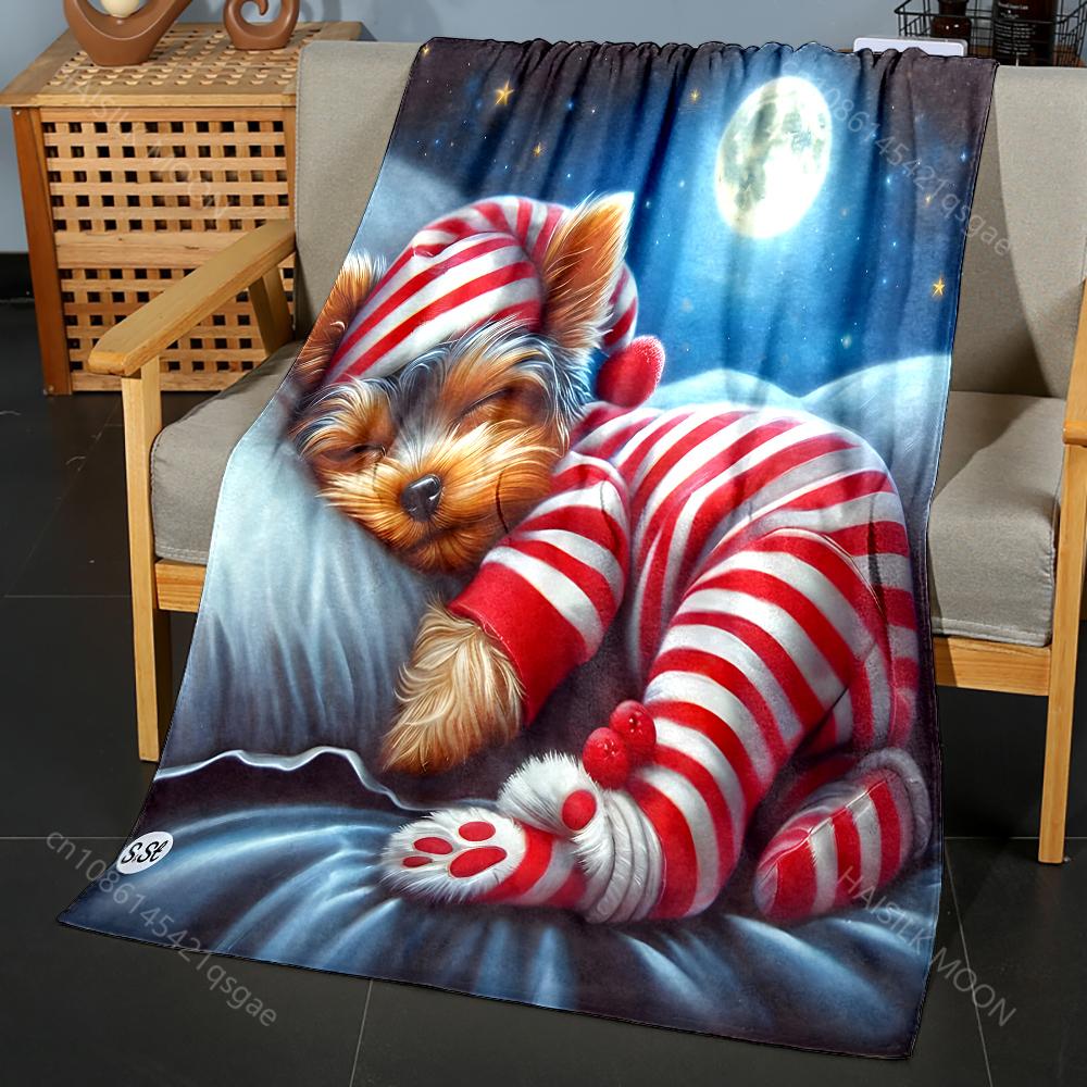 Cute Sleeping Puppy Blanket Warm Soft Fluffy Kids and Adult Sofa Bed Throw Blanket Suitable Home Travel Camping Luxury Gifts