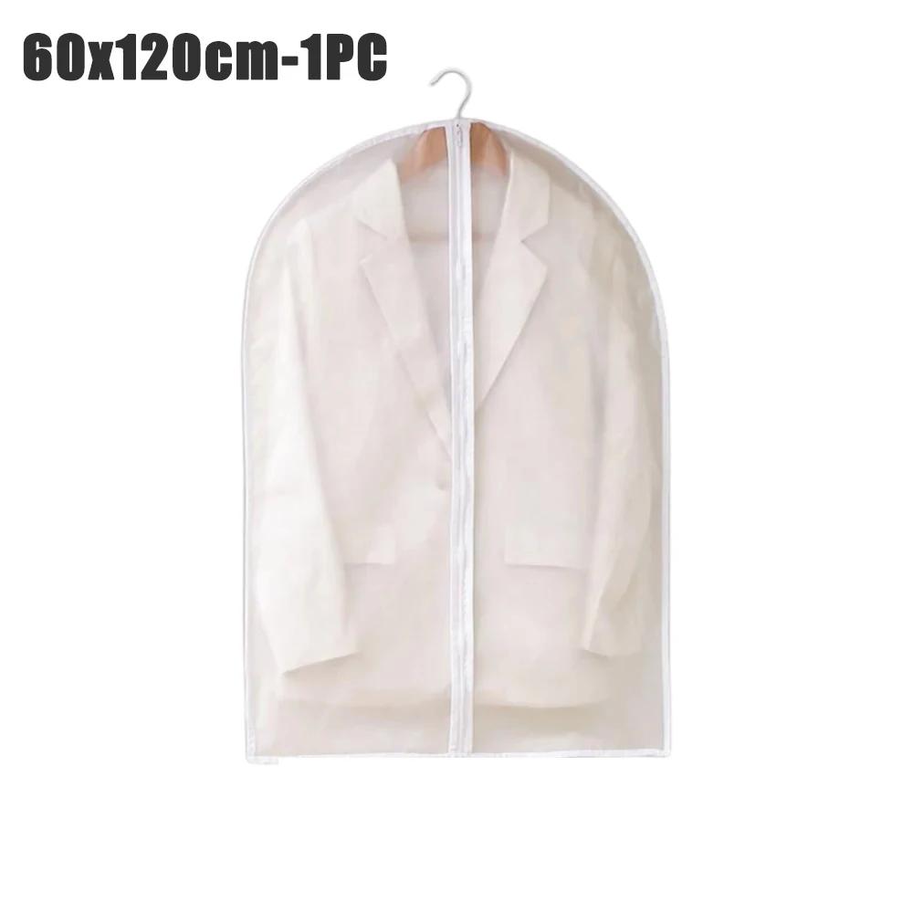1-10PCS Clothes Dust Cover Transparent Thickened Washable Dust Bag PEVA Household Dust Cover Coat Suit Cover Hanging Clothes Bag