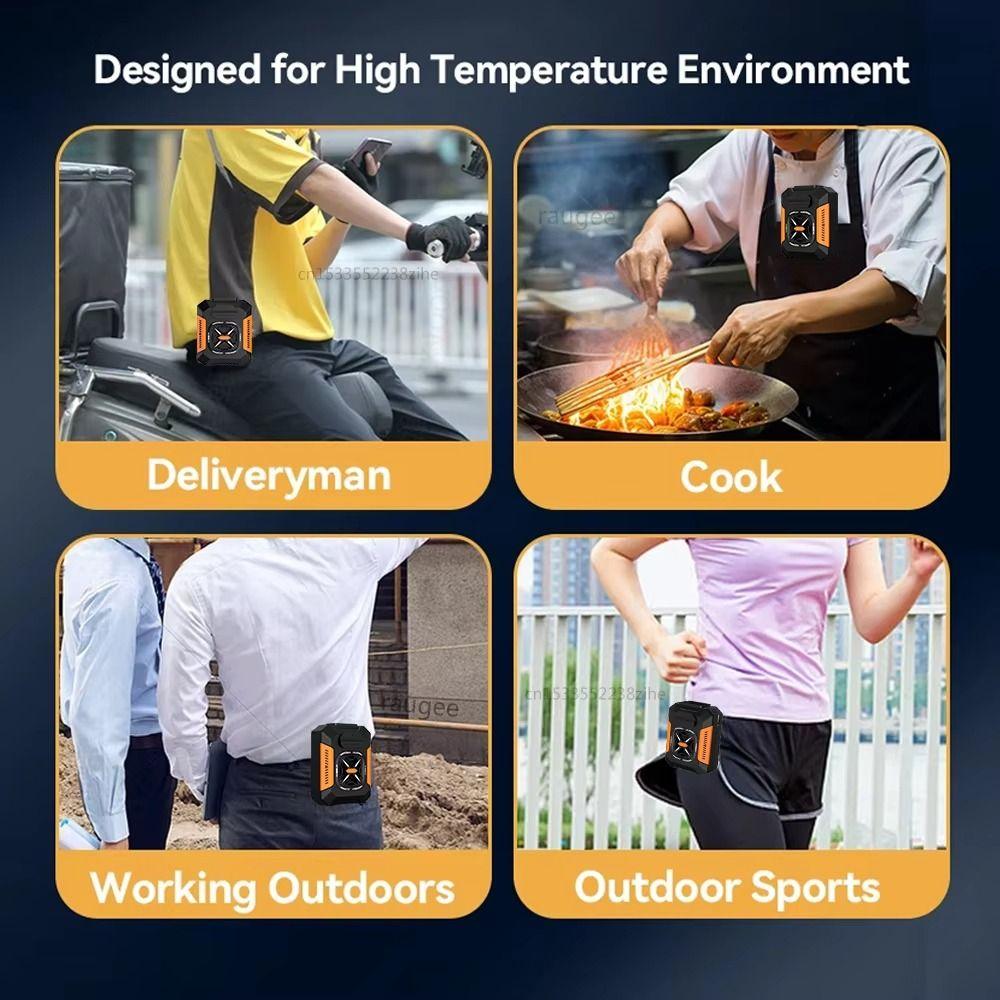 Power Bank Waist Clip On Fan 5000mAh Mini Electric Fans Durable Waist Mounted Fan Sports