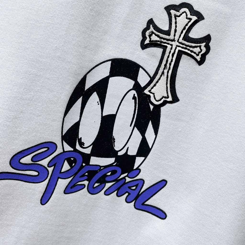 8553 CHROME HEARTS 2025 Summer New High Quality Cotton Round Neck Loose Large Size Men's and Women's T-shirt Couple T-shirt