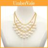 Geometric Double Layer Faux Pearl Necklace With Tassel For Women And Men