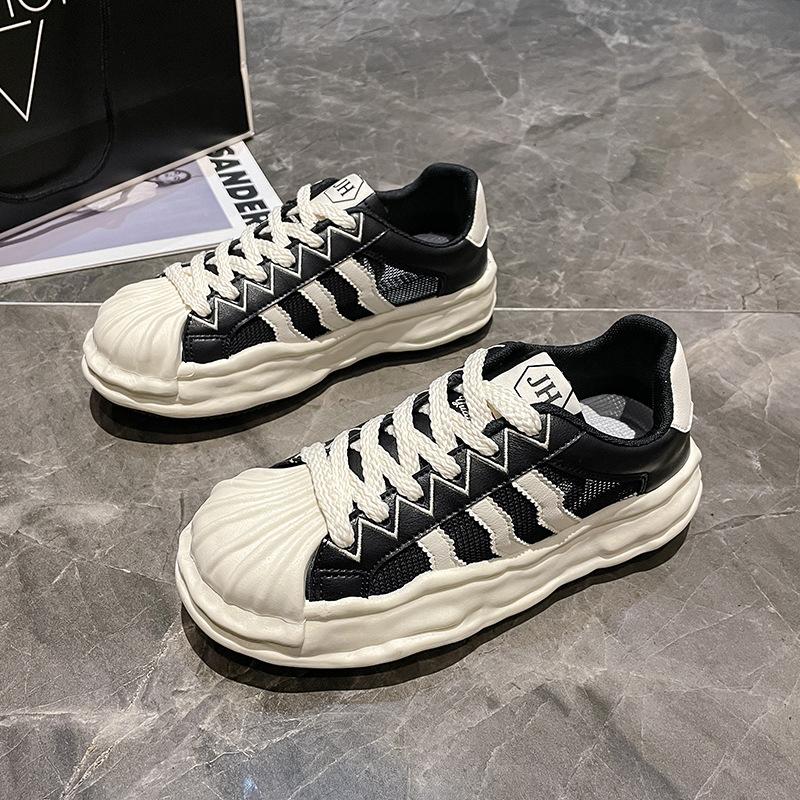 

Растворяющиеся туфли-ракушки Летняя обувь Женская платформа Сетка Спортивные Маленькие белые туфли Тонкая Повседневная обувь Тренд 38 чёрный