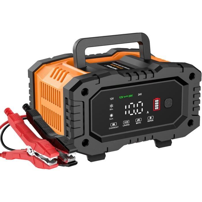Battery charger - nexpeak - 12v/24v - 10a/5a - intelligent - lcd screen