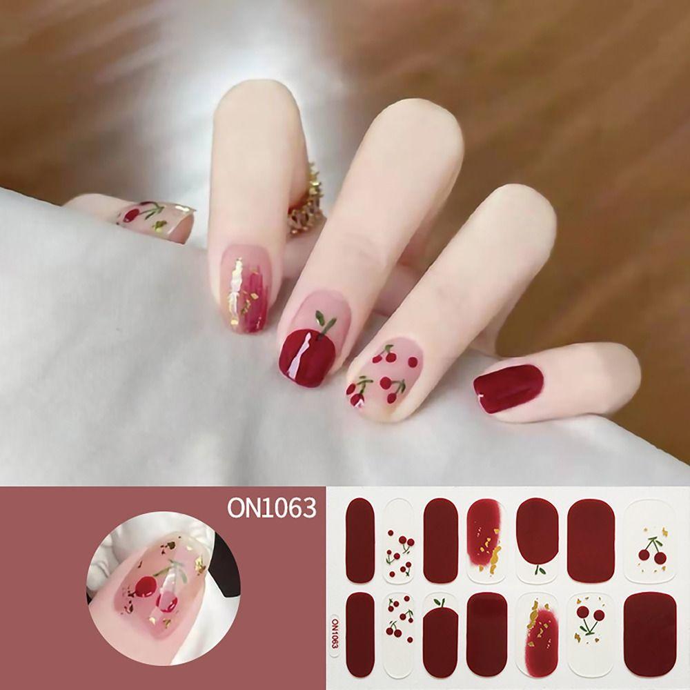 Floristic Nail Patch Semi Cured Gel Nail Polish Strips Gel Nail Stickers  DIY NAil Art Making