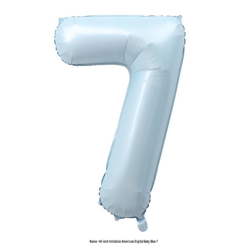 40" Baby Blue Number Foil Balloon for Birthdays, Weddings, Anniversaries, and Party Decorations.