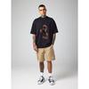 Oversized T-Shirt Black Flame Horse Graphic Print Men Casual Streetwear Fashion Top Summer Outfit