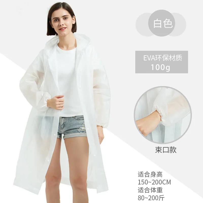 

Adult men s and women s ponchos, thickened non-disposable EVA raincoats, easy to carry for outdoor play, one-piece raincoats, flat mouth One size fits all