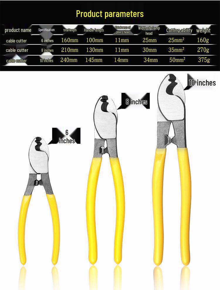 Elektrikářské 10" kleště na kabely a odizolování drátů