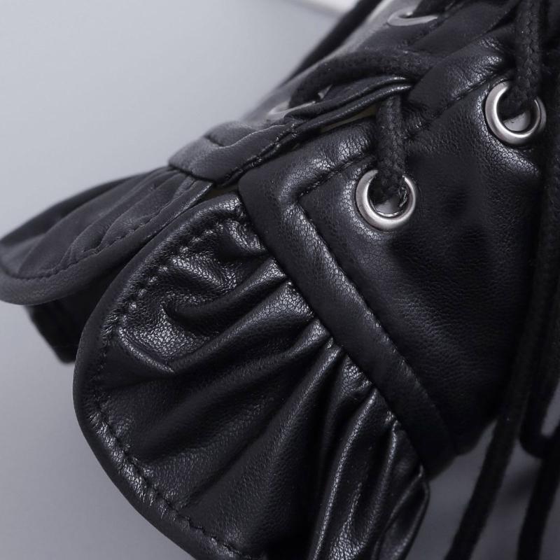 Premium PU Leather Gothic Cuffs With Adjustable Lace Up Design For Music Festivals And Costume Parties