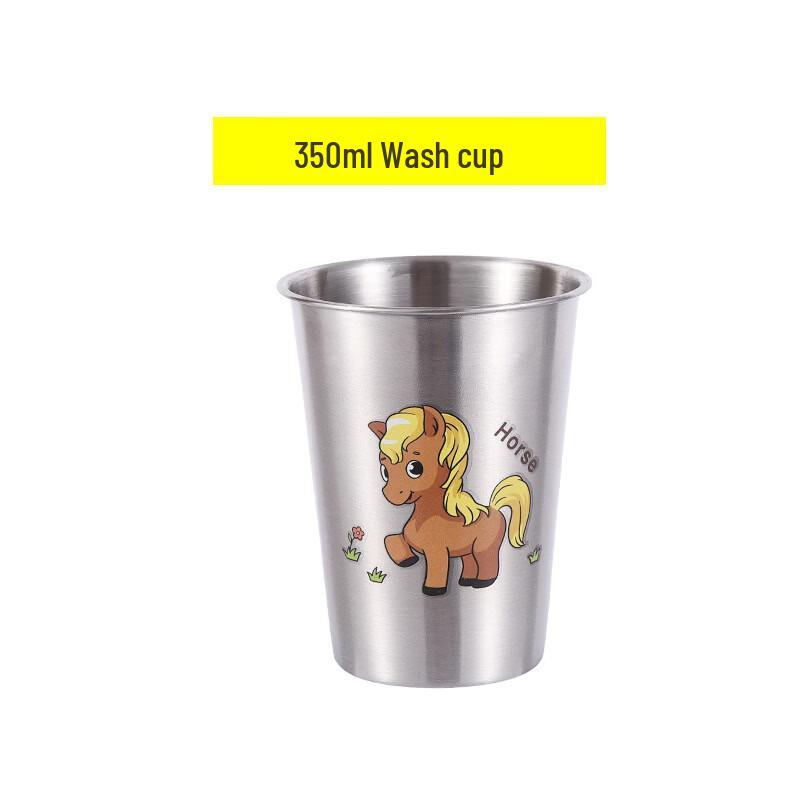 

YIXI Cartoon Stainless Steel Zodiac Horse Mouthwash Cups - 350ml Set