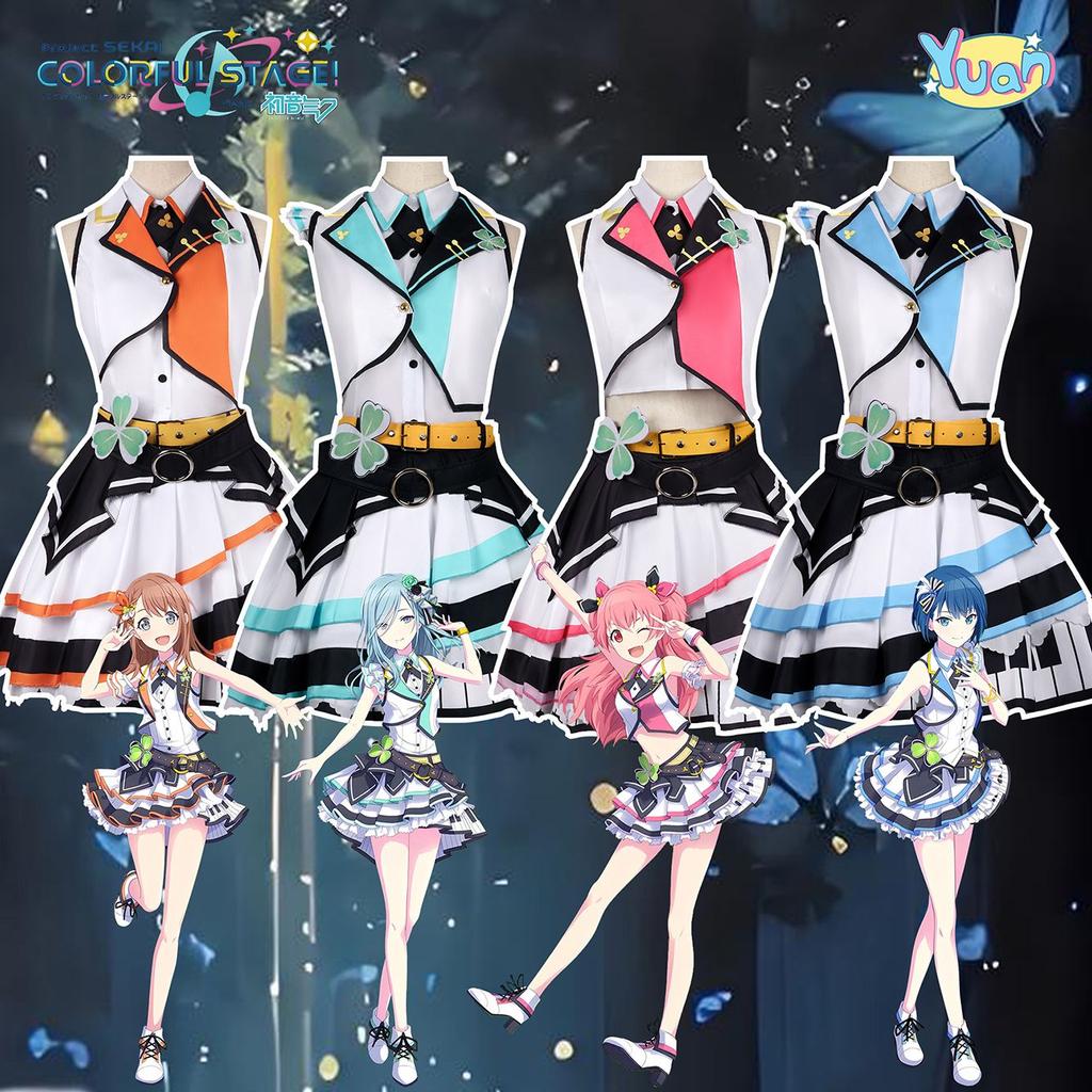 Kiritani Haruka Hanasato Minori Hinomori Shizuku Momoi Airi Cosplay Dress Costume Wig PJSK MMP Halloween Party Outfits for Women