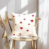 Red Heart Cushion Cover Soft Plush Throw Pillow Cover | Double-Sided Decorative Cushion Case | Sofa Bedroom Home Decor