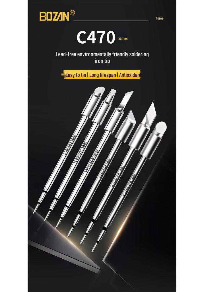 C470 Universal 500W Soldering Iron with High-Quality Heating Core, Blade & Horseshoe Tips for Large Solder Joints