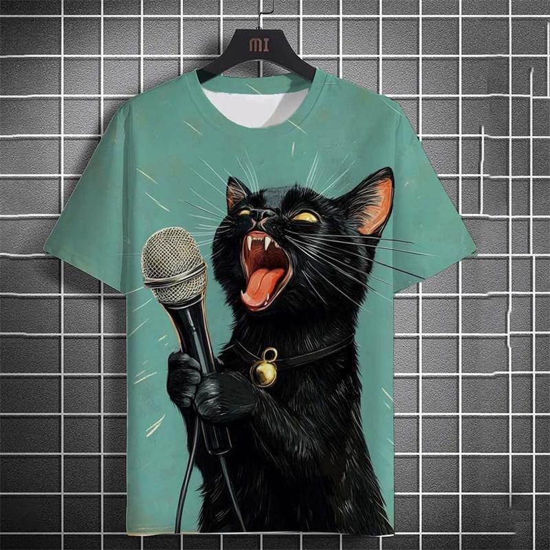 3D Printed Cute Cat Graphic Men's T-shirts Fun Streetwear Casual Summer Daily Fun and Humorous T-shirts