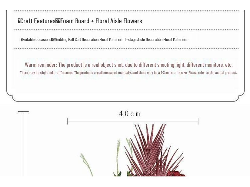 Large Eucalyptus Silk Flower Row for Wedding Table Decoration