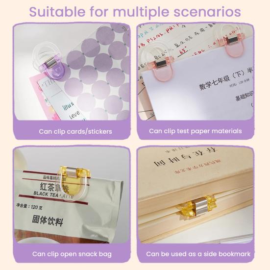 12Pcs Small Clips Transparent Visible Office File Clips Stable Clamping Force Super Convenient Document Clamps