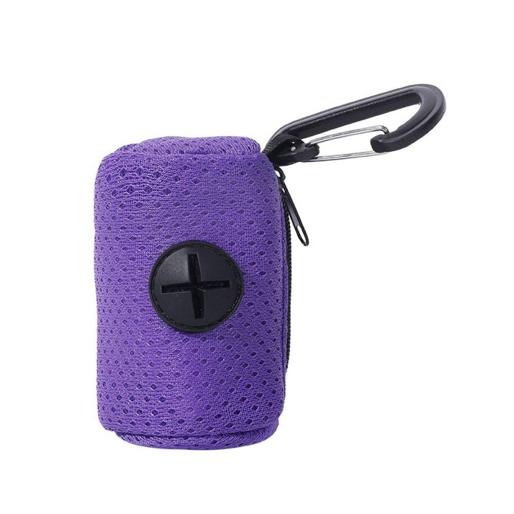 

Mesh Dog Poo Bags Dispenser Hanging Dogs Waste Bag Holder Portable Dog Poop Bag Holder For Walking purple