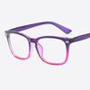 Sexy Purple Square Glasses Frame Clear Lens Myopia Nerd Black Sunglasses Fake Designer Eyewear for Women
