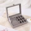 Elegant Petite Single-Compartment Jewelry Box - Secure Lock Clear Glass Lid Dust-Proof for Tiny Trinkets