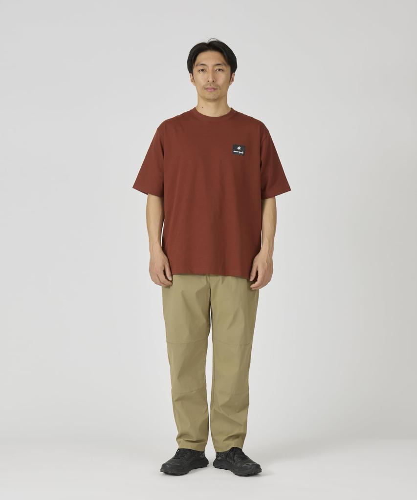 Snow Peak New Standard Square Logo Short Light and T-Shirt NSD-TS-25AU002, Sleeve, Brown, XXL, Men's Women's
