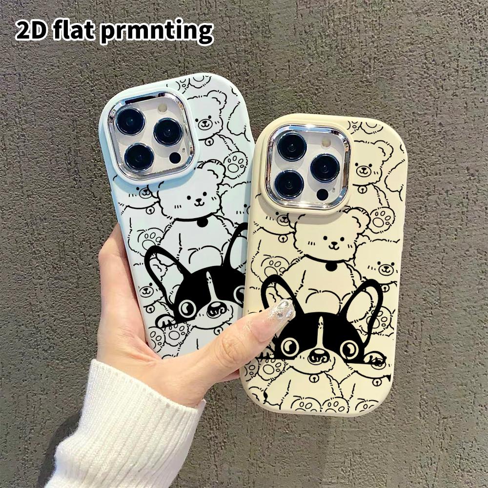 Phone Case: 2D Flat Design Suitable for iPhone 18 17 16 15 14 13 Pro Protective Case, Couple Style, Minimalist Black and White, Christmas and Hallowee