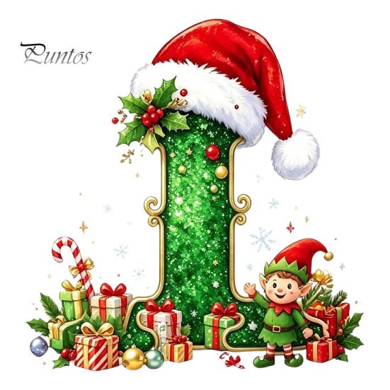 Santa Hat Letter Tree Pendant 26 Alphabet Christmas Ornament, Personalized Letters Acrylic Hanging Decoration with Festive Elf Pattern Initial