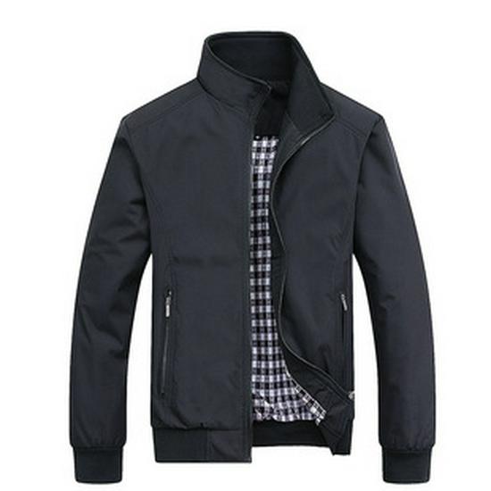 Men's Slim Fit Korean Style Autumn Jacket - Solid Color, Handsome Casual Wear