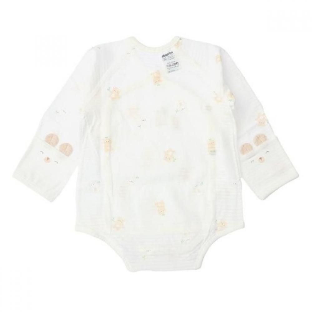 ABSORBA Organic Sprout Bear Romper With Bib +newborn Suit A1a10122 A1110614