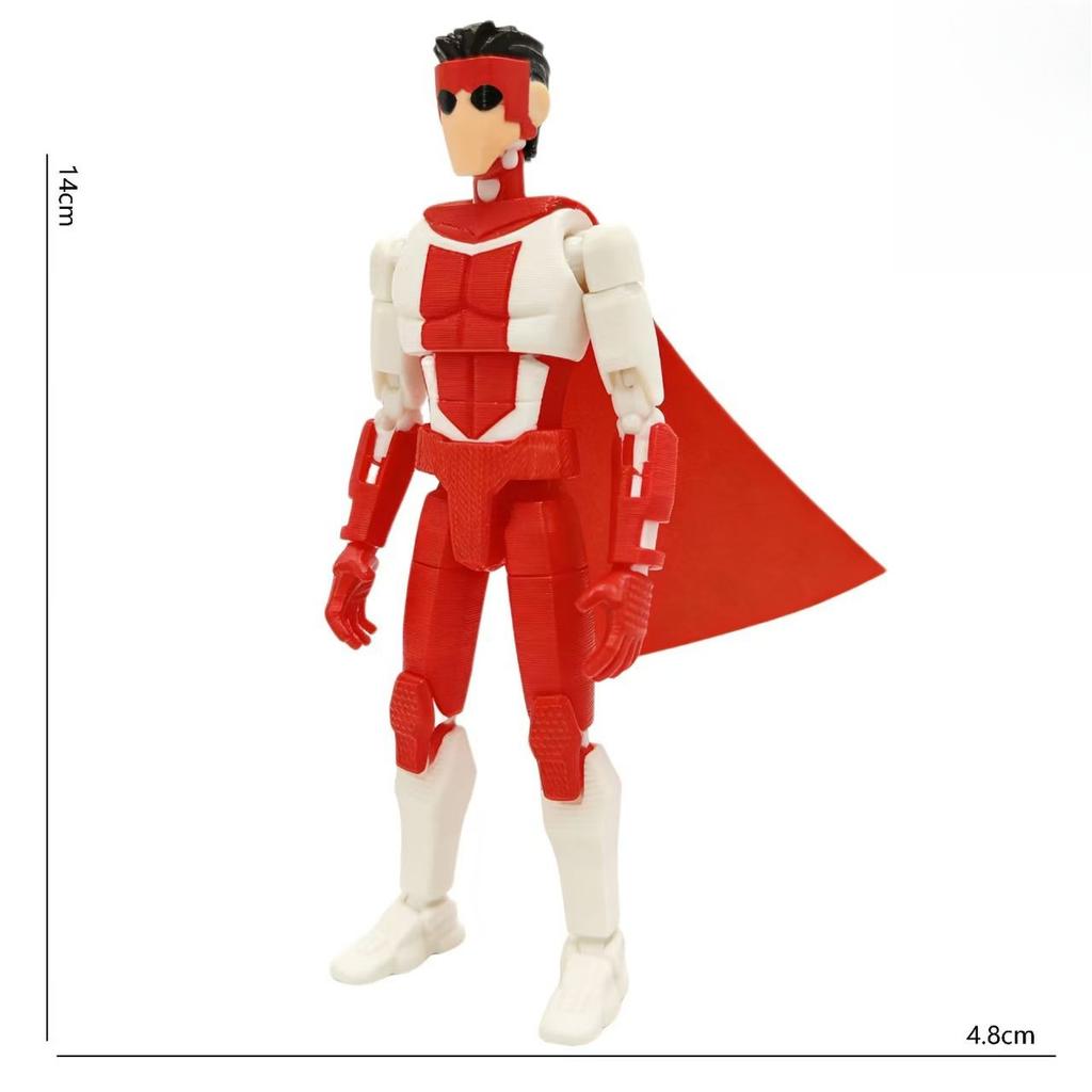 3D Printed Invincible Boy Invincible Mark Titan13 T13 Dummy13 Multi-Jointed Movable Action Figure Desktop Ornament