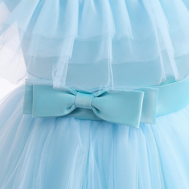 Girls Princess Tulle Dress Kids Formal Gown Piano Performance Pageant Party