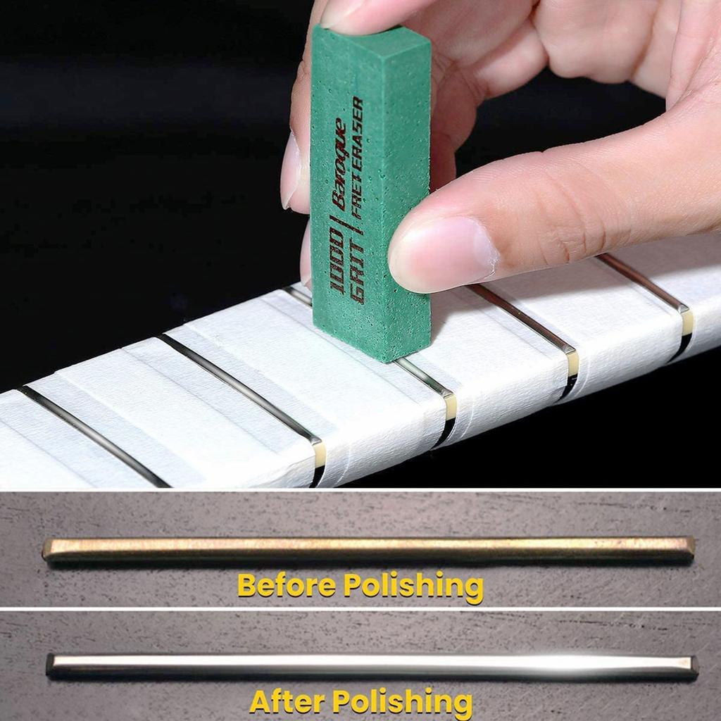 Guitar Fret Polishing Erasers Cleaner Guitar Maintain Tool for Cleaning Fret Wire/String/Metal 180&400&1000Grit