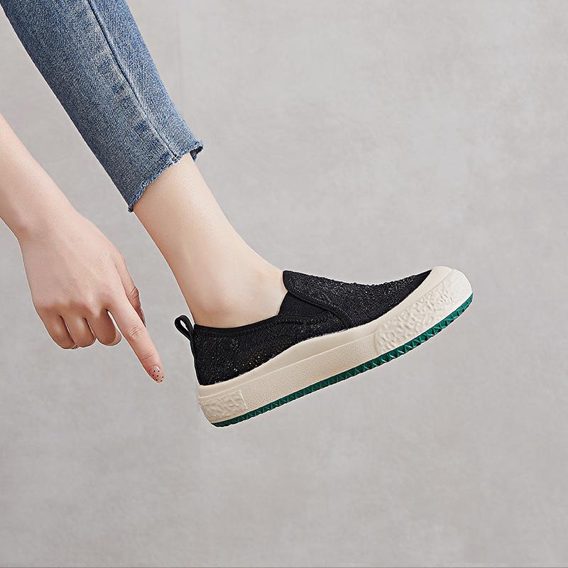 Thick-soled Fisherman Shoes Women's 2025 Summer New Casual Mesh Single Shoes Women's Shallow Flat Shoes Women's One-pedal Women's Shoes Tide