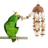 Parrot Chew Toy Coconut Shell Hanging Toy Natural Wooden Blocks Parrot Cage Bite Toy Bird Supplies