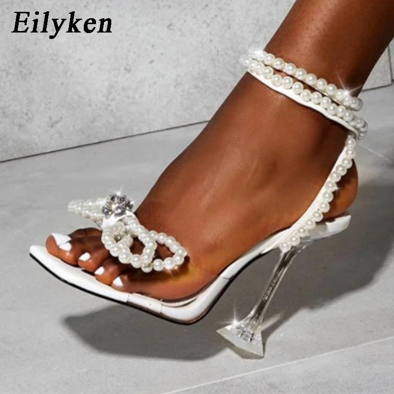 

New Design Sexy White String Bead High Heels Women Sandals Summer Gladiator Party Dress Buckles Pumps Shoes Size 35-42 36 білий