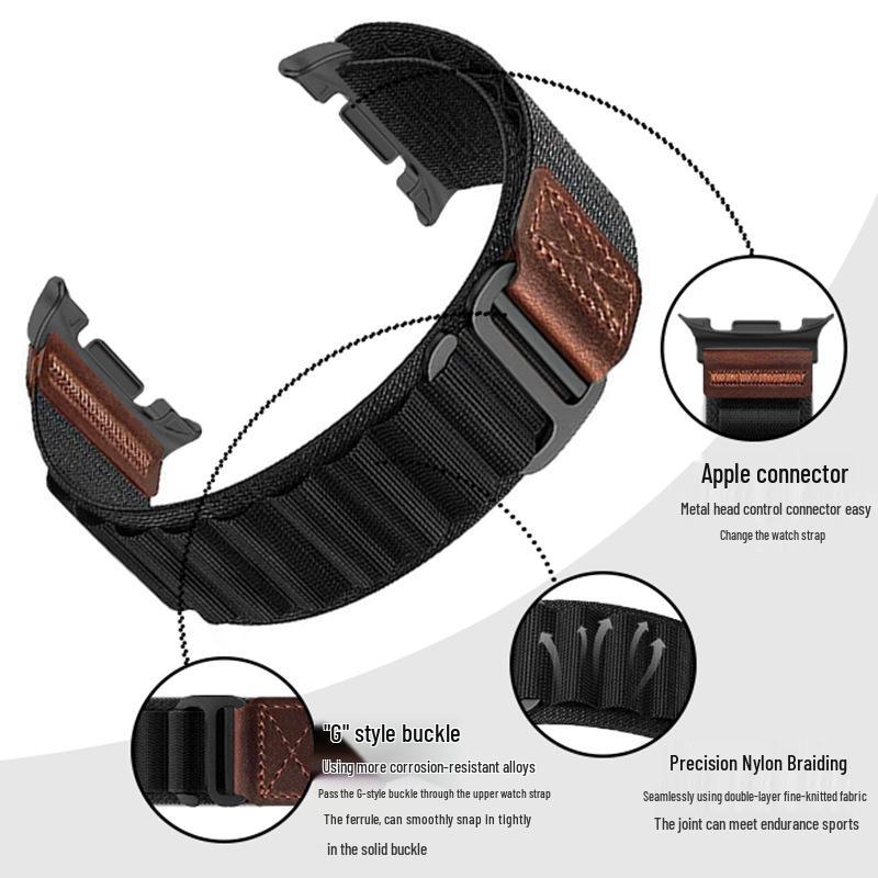 Leather Label High-Mountain Nylon Loop Strap for Samsung Watch8