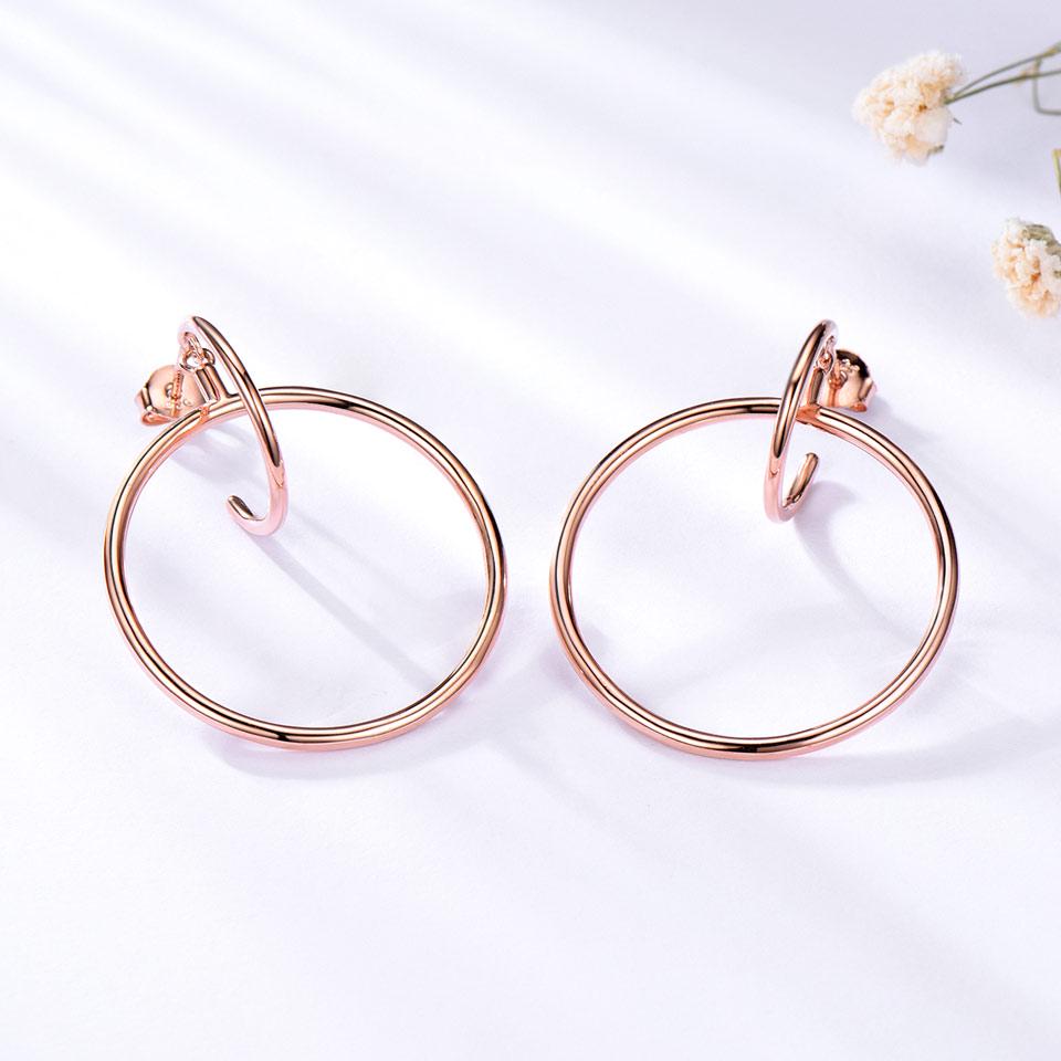 UMCHO Earrings Women Silver Hoop Earrings Embed Pretty Wedding Jewelry Fashion Accessories Party Gift