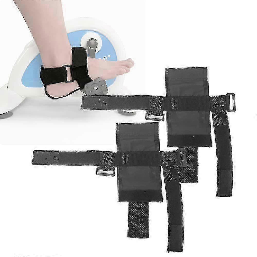 2 PCS Under Desk Bike Pedal Straps, Bicycle Foot Fixed Brace for Elderly & Disabled Stroke Leg Training