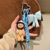 Stylish Plush Helmet Bear Keychain with bowknot Keychain Perfect For Backpacks Luggage Fashionable Daily Companion