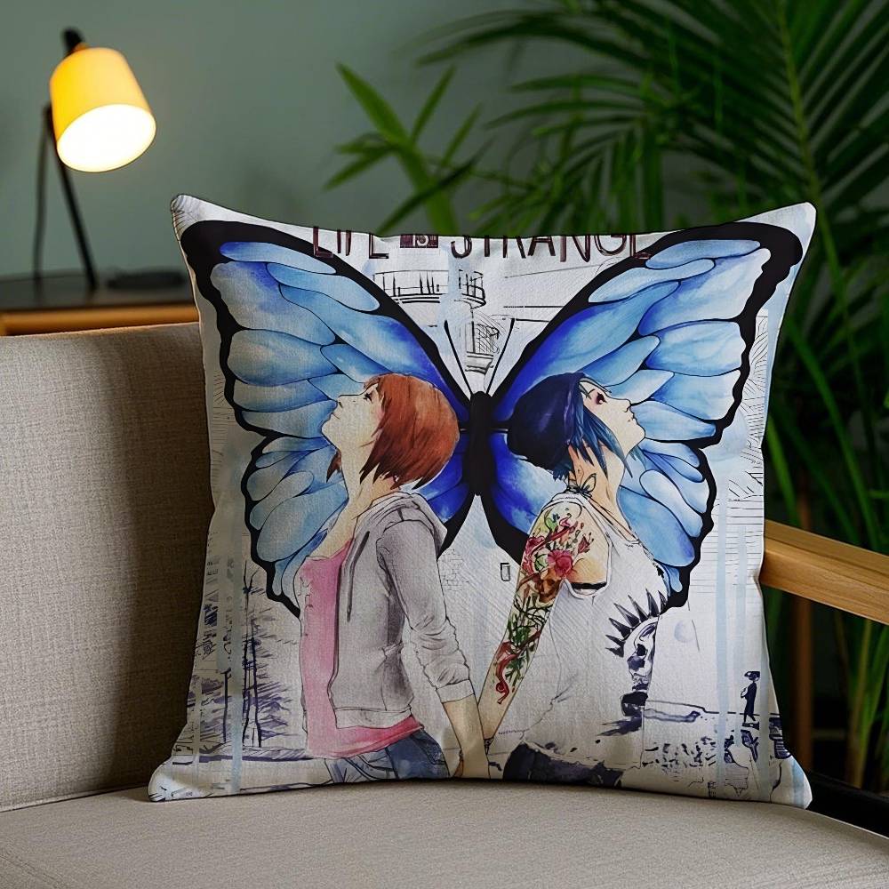 Game Life Is Strange-S Pillow Case Anti-dustmite Pillowcase Invisible Zipper Silky Short Plush Sofa Cushion Cover