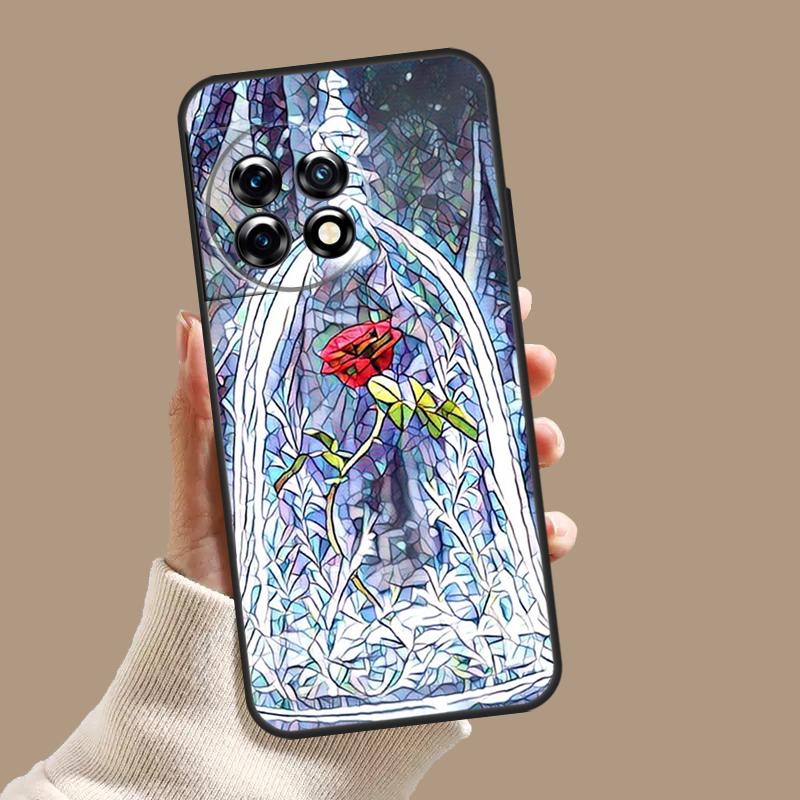 Stained Glass Rose Galaxys Case For OnePlus 12 11 9 10 Pro 12R 10R 9R 8T 10T Nord 3 2T N10 N20 N30 CE 2 Lite CE4 Cover