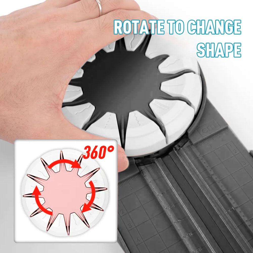 12 In 1 360 Degree Rotary Paper Cutter Hand-Cutting Paper Trimmer Multi-Functional Handheld Craft Paper Cutting Tool