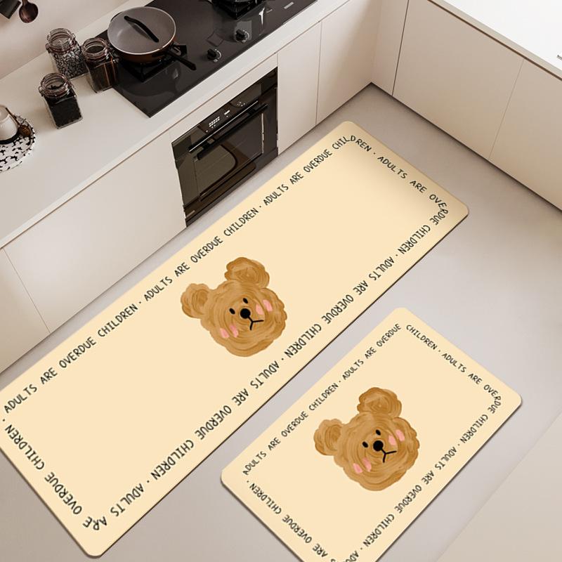 

VIKAMA Мультяшный домашний коврик для ванной комнаты, нескользящий, впитывающий влагу и масло, кухонный коврик, нескользящий и грязеотталкивающий коврик из диатомовой земли 300MMx400MM