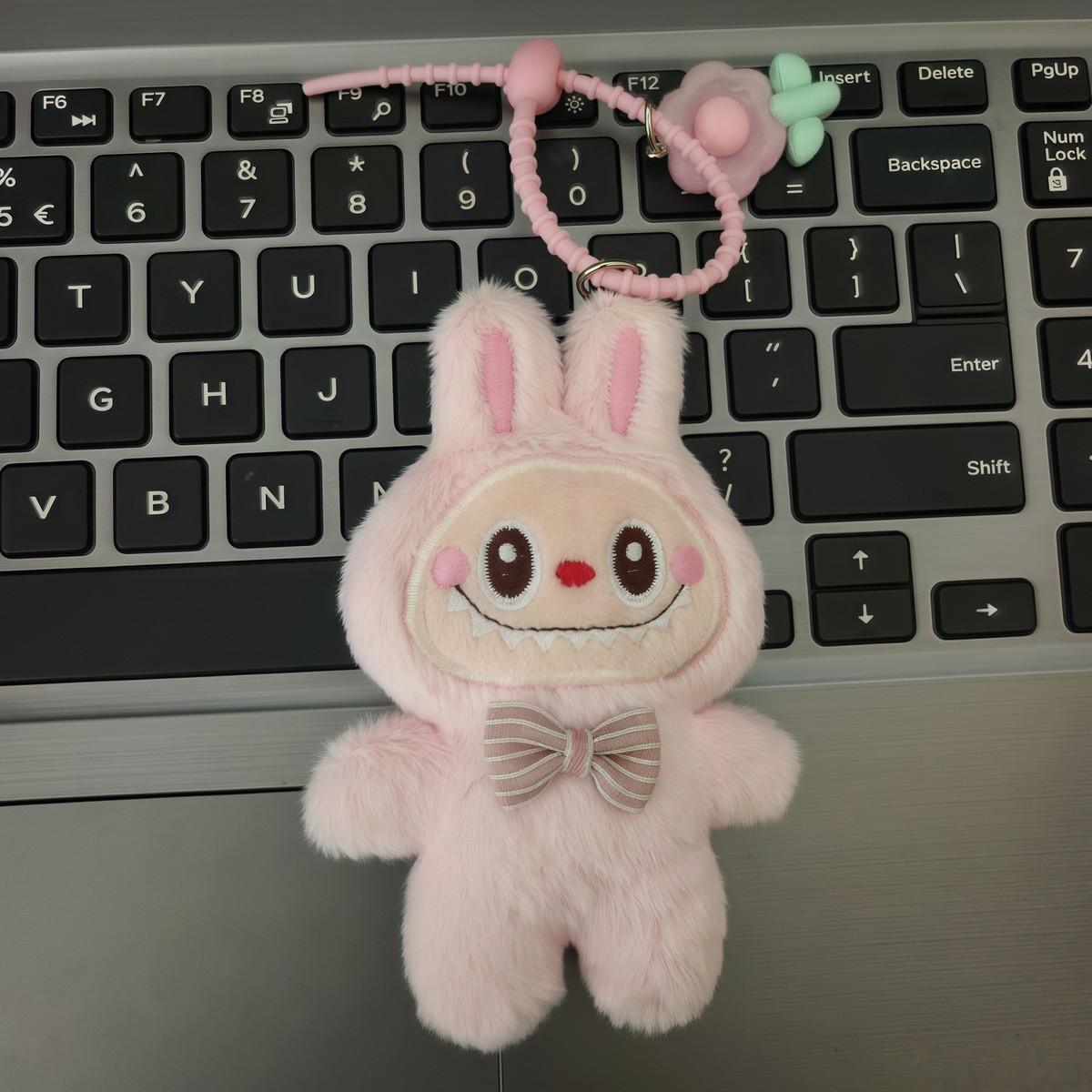 

Versatile Labubu Plush Doll Dopamine Creative Doll Cute Girl Heart Bag Pendant Labubu Hanging Decoration розовый