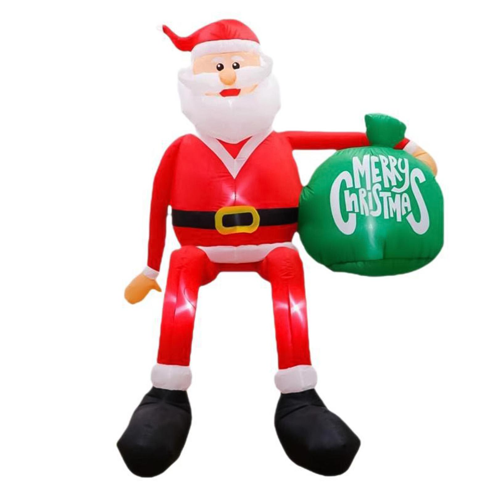 Inflatable Santa Claus Christmas Decoration with Lights Weatherproof Roof Yard Outdoor Inflatable Santa Figure US