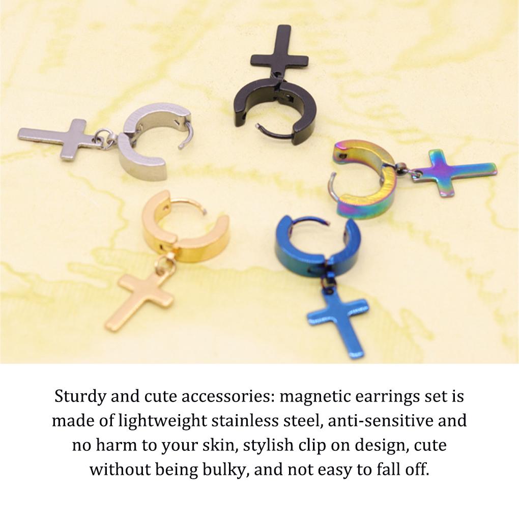 Fake Earring To Lightweight Appearance Studs Magnetic Chic Easy Styles Waterproof Various Cross Wear Distinctive Cute Nose