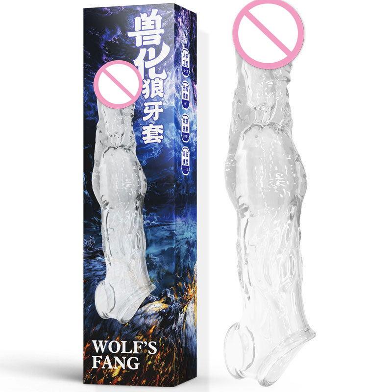 Opakovaně použitelné kondomy Penis Extender Sleeve Extender Sleeve Extender 7cm Crystal Transparentní kondom pro zpožděnou ejakulaci