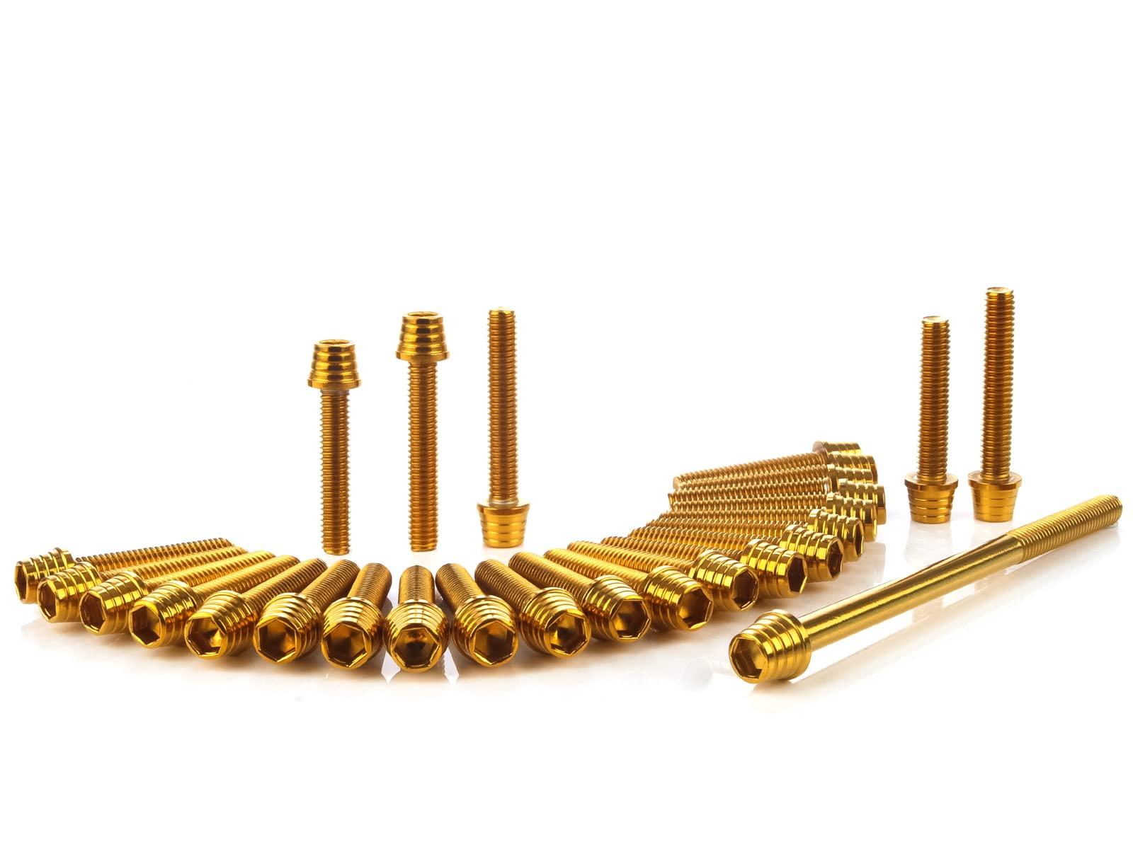

Z900RS/CAFE Engine Cover Bolt Set (27 pieces) Tapered Shell Head Gold