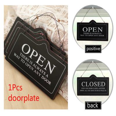 1 Stück „offene“ und „geschlossene“ kreative Holztüren mit englischen Alphabet-Raumdekorationsanhängern Retro Xiao