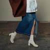 LESS 2024 Autumn H-Line Cotton Denim Maxi Skirt